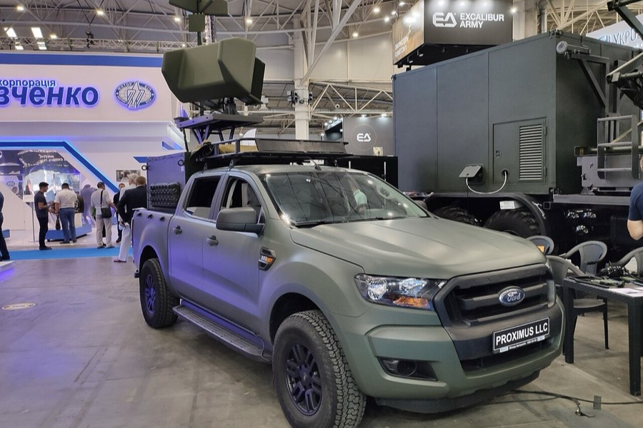 Proximus Bukovel-AD counter-drone system at the Arms and Security fair, Kyiv 2021.