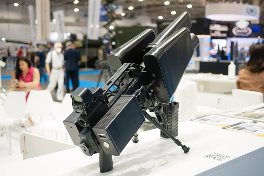 NT Service EDM4S anti-drone jammer at the Arms and Security fair, Kyiv 2021.