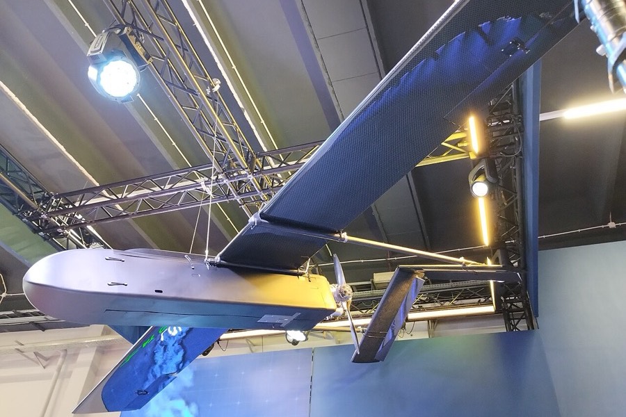Fire Point FP-1/FP-2 airframe at MSPO 2026; the uploader labels it FP-1/FP-2.