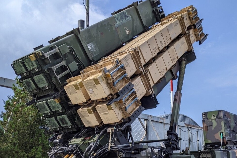 A US Army Patriot launcher loaded with PAC-3 and PAC-3 MSE canisters on display in Slovakia in 2022.