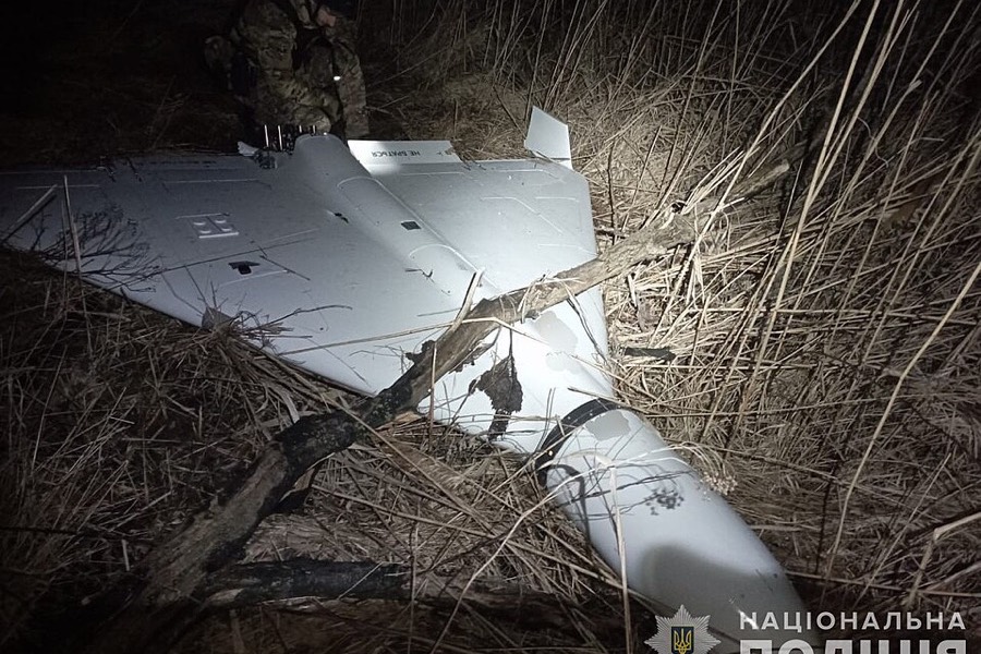 A nearly intact Geran-2 (Shahed-136) brought down in Dnipropetrovsk Oblast, Ukraine, 2024.