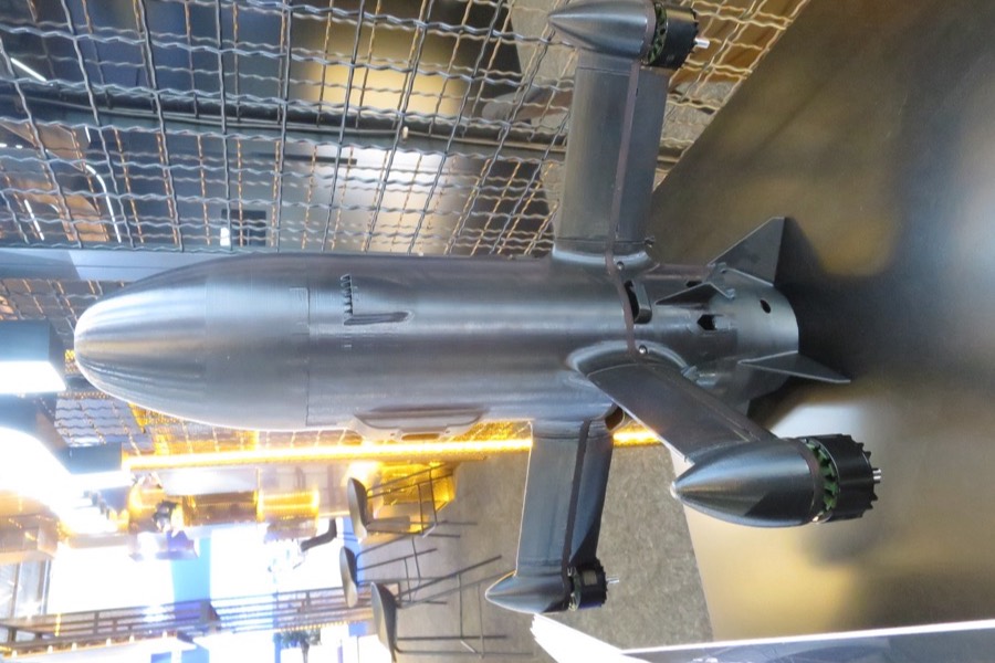 SkyFall P1-SUN interceptor drone at the Dubai Airshow 2025.