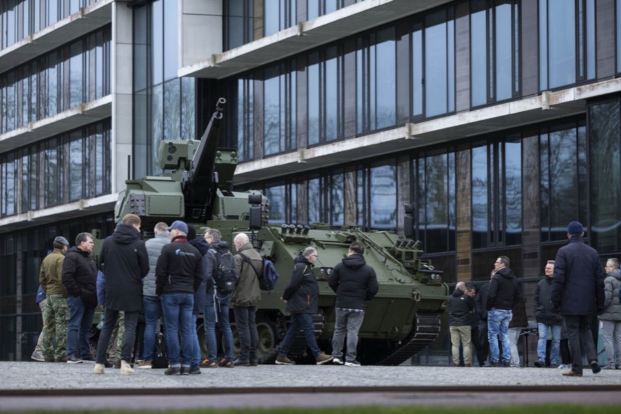 Skyranger counter-drone gun system demonstrated by the Dutch armed forces in Utrecht, January 2025.