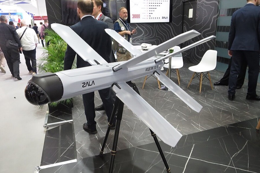 ZALA Lancet on display at IDEX 2025 in Abu Dhabi.